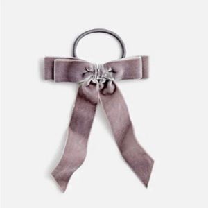 NWOT J. Crew Grey Velvet Bow Hair Accessory